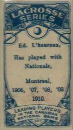 1910 Imperial Tobacco Lacrosse Leading Players (C59) #95 Edouard L'Heureux Back